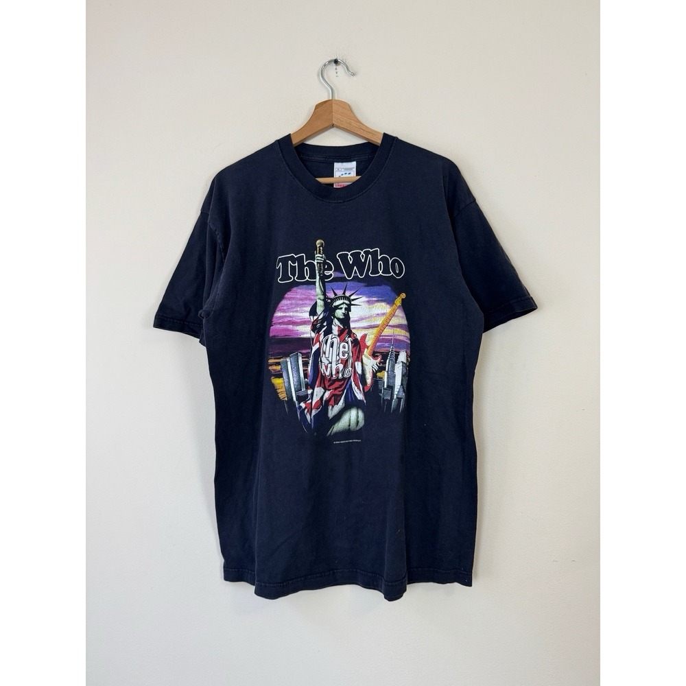 Vintage y2k The Who Madison Square Garden NYC Merch Graphic Art Black Tee - L